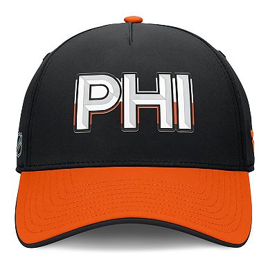 Men's Fanatics Black/Orange Philadelphia Flyers Authentic Pro Rink Team Code Flex Hat