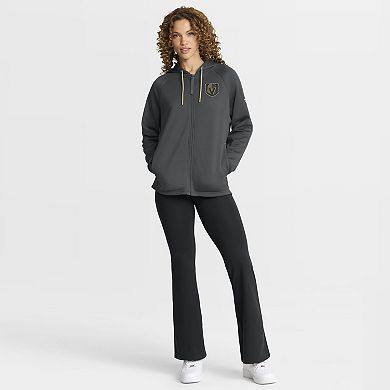 Women's Fanatics Black Vegas Golden Knights Authentic Pro Rink Raglan Full-Zip Hoodie