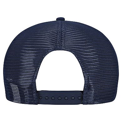 Men's New Era Gray/Navy Seattle Seahawks Cork Split Panel 9FIFTY Trucker Snapback Hat