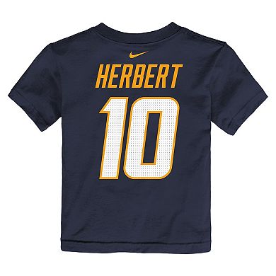 Toddler Nike Justin Herbert Navy Los Angeles Chargers Player Name & Number T-Shirt