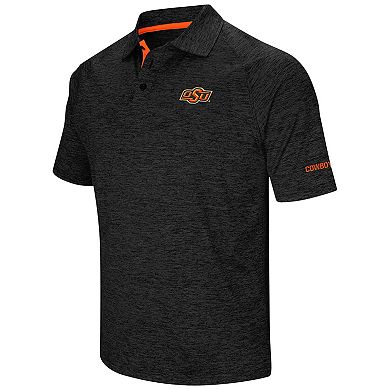 Men's Colosseum Heather Black Oklahoma State Cowboys Big & Tall Down Swing Raglan Polo