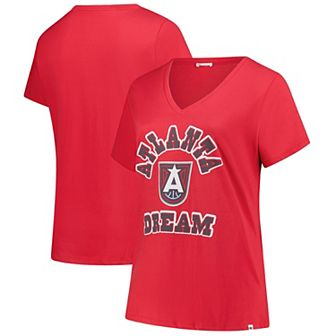Women's Profile x 47 Red Atlanta Dream Logo Lockup Plus Size V-Neck T-Shirt