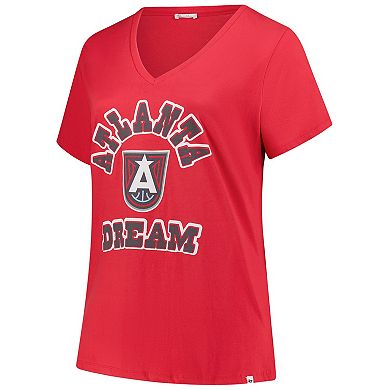 Women's Profile x 47 Red Atlanta Dream Logo Lockup Plus Size V-Neck T-Shirt