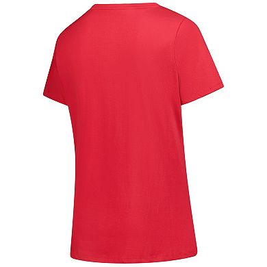 Women's Profile x 47 Red Atlanta Dream Logo Lockup Plus Size V-Neck T-Shirt