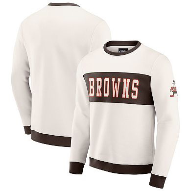 Men's Darius Rucker Collection by Fanatics Cream Cleveland Browns Colorblock Pullover Sweatshirt