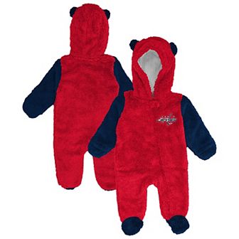 Infant & Newborn Outerstuff Red Washington Capitals Stay Napping Fleece Bunting Full-Zip Sleeper
