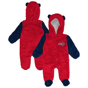 Infant & Newborn Outerstuff Red Washington Capitals Stay Napping Fleece Bunting Full-Zip Sleeper