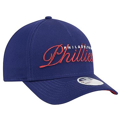 Women's New Era Royal Philadelphia Phillies Metallic A-Frame 9FORTY Adjustable Hat