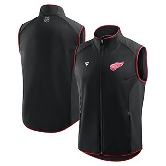 Men's Fanatics Black Detroit Red Wings Authentic Pro Rink Full-Zip Vest