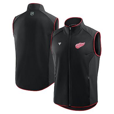 Men's Fanatics Black Detroit Red Wings Authentic Pro Rink Full-Zip Vest