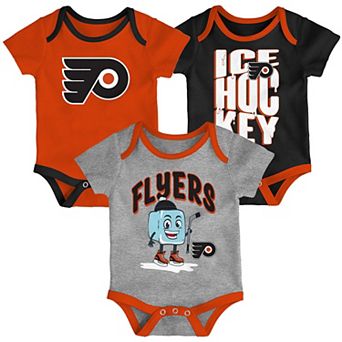 Infant & Newborn Outerstuff Philadelphia Flyers Triple Header Three-Piece Bodysuit Set