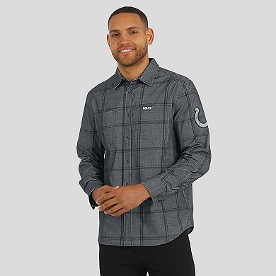 Men's Darius Rucker Collection by Fanatics Gray Indianapolis Colts Micro Corduroy Plaid Button Up Shirt