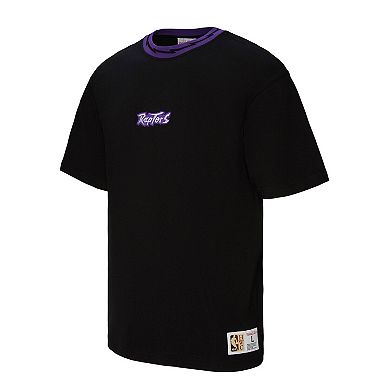 Unisex Mitchell & Ness Black Toronto Raptors Playmaker Vintage Logo T-Shirt