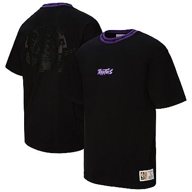 Unisex Mitchell & Ness Black Toronto Raptors Playmaker Vintage Logo T-Shirt