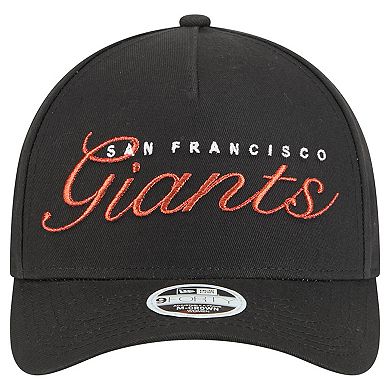 Women's New Era Black San Francisco Giants Metallic A-Frame 9FORTY Adjustable Hat
