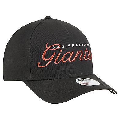 Women's New Era Black San Francisco Giants Metallic A-Frame 9FORTY Adjustable Hat