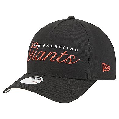Women's New Era Black San Francisco Giants Metallic A-Frame 9FORTY Adjustable Hat