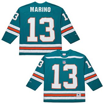 Men's Mitchell & Ness Dan Marino Aqua Miami Dolphins Maxxed Out Fashion Hockey Jersey