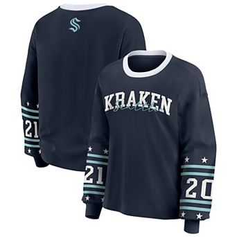 Women's WEAR by Erin Andrews Deep Sea Blue Seattle Kraken Long-Sleeve Sport T-Shirt