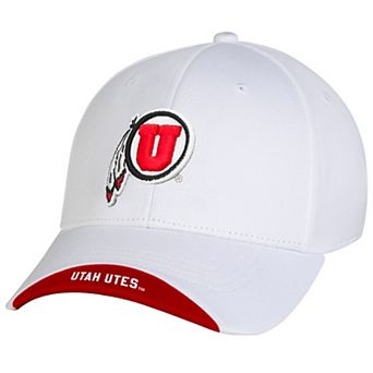 Men's Under Armour White Utah Utes Sideline Blitzing Accent Iso-Chill Flex Hat