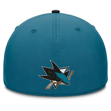 Men's Fanatics Teal/Black San Jose Sharks Authentic Pro Rink Team Code Flex Hat