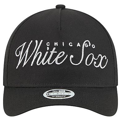 Women's New Era Black Chicago White Sox Metallic A-Frame 9FORTY Adjustable Hat