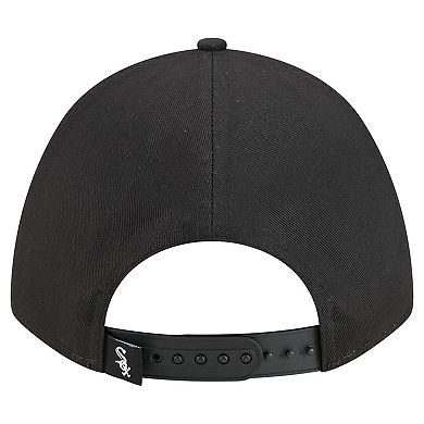 Women's New Era Black Chicago White Sox Metallic A-Frame 9FORTY Adjustable Hat