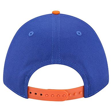 Men's New Era Blue New York Knicks Bold Arch COOLERA 9FORTY A-Frame M-Crown Adjustable Hat