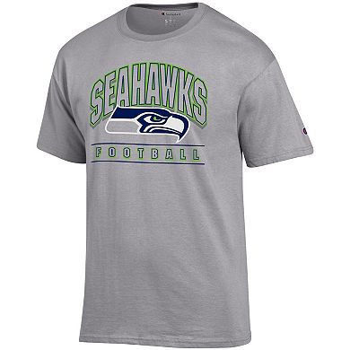 Men's Champion Heather Gray Seattle Seahawks Football T-Shirt