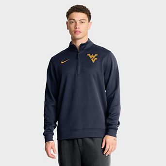 Men's Nike Navy West Virginia Mountaineers 2025 Coaches Premium Dri-FIT Half-Zip Pullover