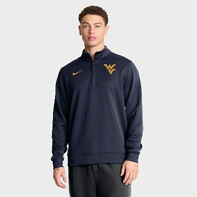Men's Nike Navy West Virginia Mountaineers 2025 Coaches Premium Dri-FIT Half-Zip Pullover