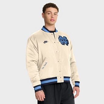 Men's Nike Tan North Carolina Tar Heels Legacy Full-Snap Bomber Jacket