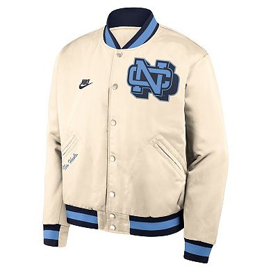 Men's Nike Tan North Carolina Tar Heels Legacy Full-Snap Bomber Jacket