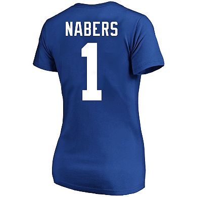 Women's Fanatics Malik Nabers Royal New York Giants Plus Size Name & Number T-Shirt