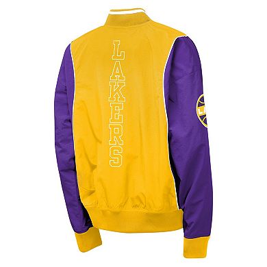 Youth Outerstuff Gold/Purple Los Angeles Lakers Two-Pointer Full-Zip Windbreaker