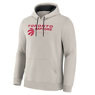 Men's Fanatics Off White Toronto Raptors Crossover Collection Blocked Shot Premium Pullover Hoodie