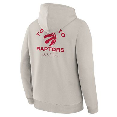 Men's Fanatics Off White Toronto Raptors Crossover Collection Blocked Shot Premium Pullover Hoodie