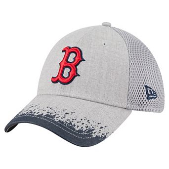 Men's New Era Gray Boston Red Sox Visor Paint Splatter 39THIRTY Flex Hat