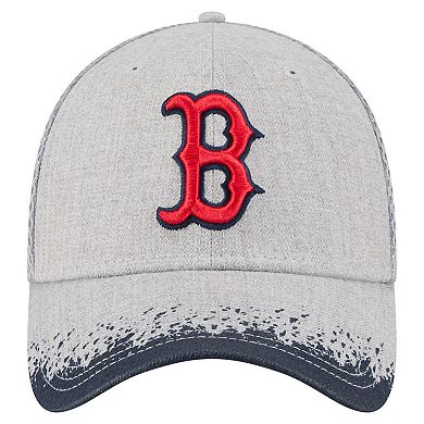 Men's New Era Gray Boston Red Sox Visor Paint Splatter 39THIRTY Flex Hat