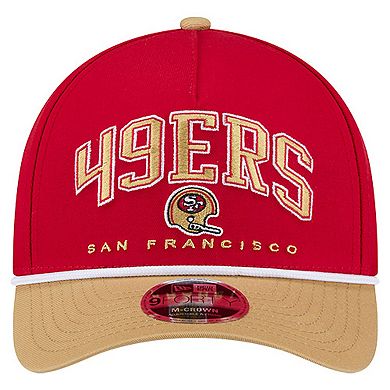 Men's New Era Scarlet San Francisco 49ers Throwback Arch COOLERA 9FORTY A-Frame M-Crown Adjustable Hat
