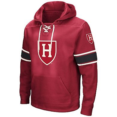 Men's Colosseum Crimson Harvard Crimson 2.0 Lace-Up Hoodie