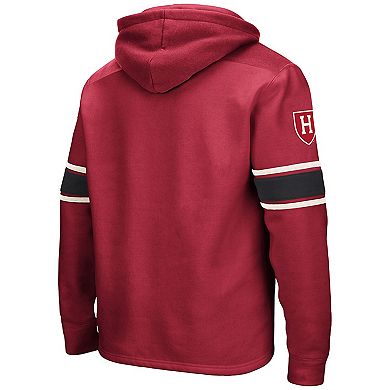 Men's Colosseum Crimson Harvard Crimson 2.0 Lace-Up Hoodie