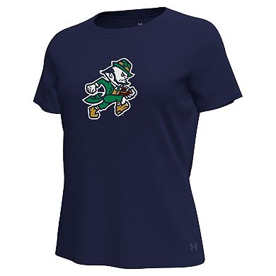 Women's Under Armour Navy Notre Dame Fighting Irish Leprechaun Tech Stretch T-Shirt