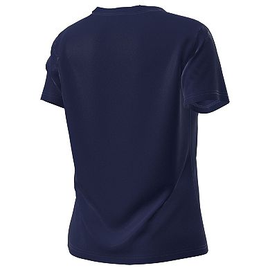 Women's Under Armour Navy Notre Dame Fighting Irish Leprechaun Tech Stretch T-Shirt