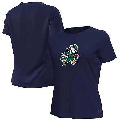 Women's Under Armour Navy Notre Dame Fighting Irish Leprechaun Tech Stretch T-Shirt