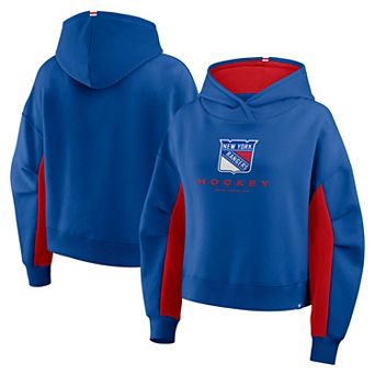 Women's Fanatics Blue New York Rangers Back Check Boxy Hoodie