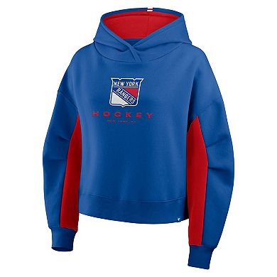 Women's Fanatics Blue New York Rangers Back Check Boxy Hoodie