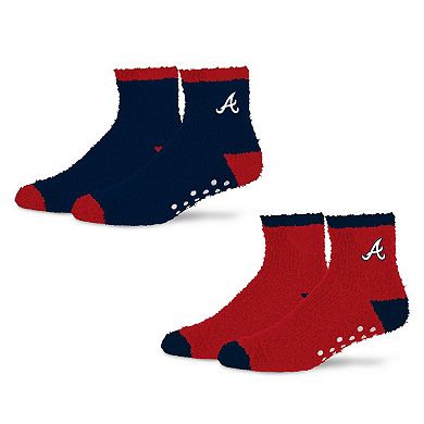 Women's Starter Navy/Red Atlanta Braves Home and Away Cozy Socks 2 Pack