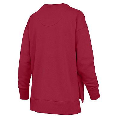 Women's Pressbox Cardinal Arkansas Razorbacks Bonanza Chenille Harper Script Sweatshirt