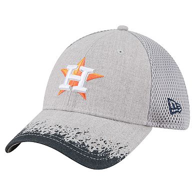 Men's New Era Gray Houston Astros Visor Paint Splatter 39THIRTY Flex Hat